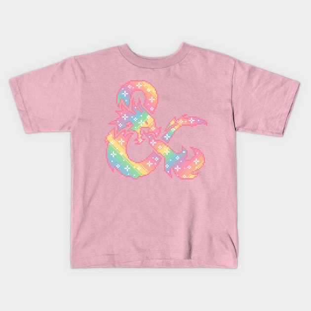 DnD Dragon Pixel Art Kids T-Shirt by AlleenasPixels